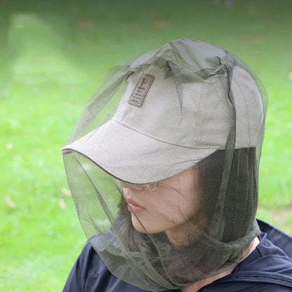 Outdoor Mosquito Net Hat with Sun Protection for Camping and Fishing