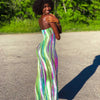 Sexy Slim Fit Printed Bandage Long Dress