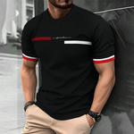 3D Stripe Letter Print Men's Hip Hop T-Shirt