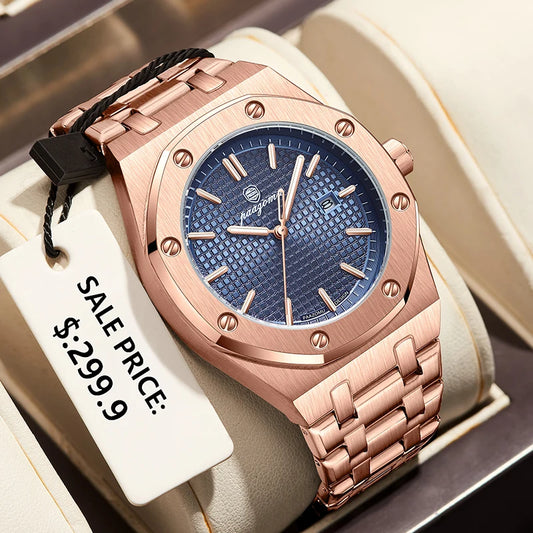 PAAZOMU Luxury Waterproof Men’s Quartz Watch – Stainless Steel Sport