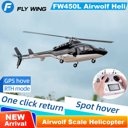 FLY WING Airwolf FW450 V2 6CH RC Helicopter RTF – GPS Flight Control
