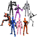 DIY Luminous T13 Multi-Jointed Movable Robot & Dog Action Figures