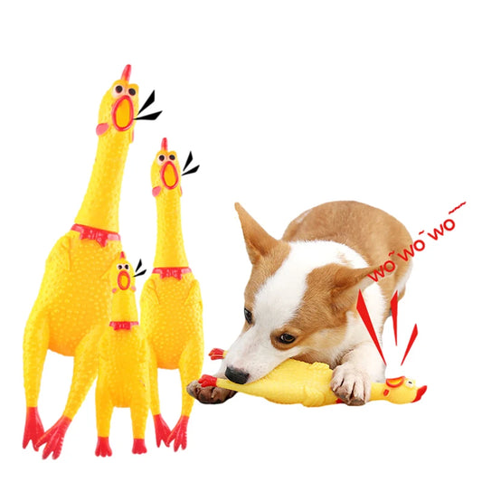 Squeaky Screaming Chicken Dog Chew Toy