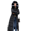 Women's Long Over-Knee Winter Parka with Fur Hood