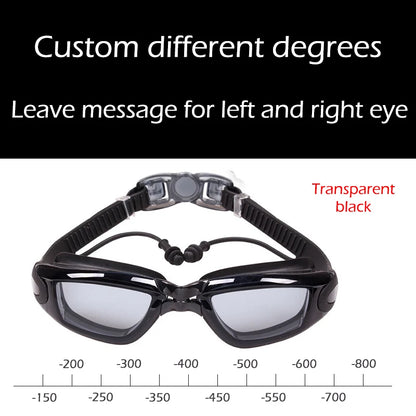 Anti-Fog Myopia Swimming Goggles HD Silicone Eyewear for Adults