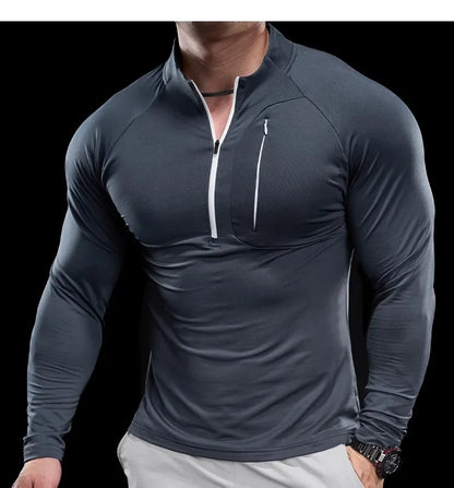 Men's Quick-Dry Long-Sleeve Gym T-Shirt