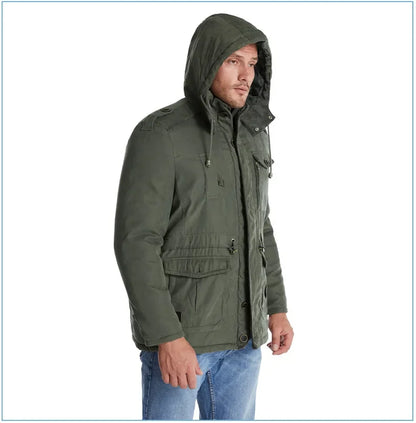 Thickened Multi-Pocket Mid-Length Casual Coat