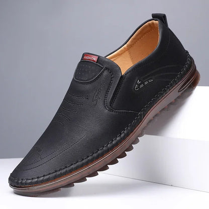 Men’s Handmade Leather Flats – Soft Sole Casual Business Moccasins