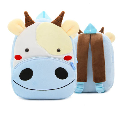 Cute Cartoon Animal Plush Backpack for Kindergarten Kids