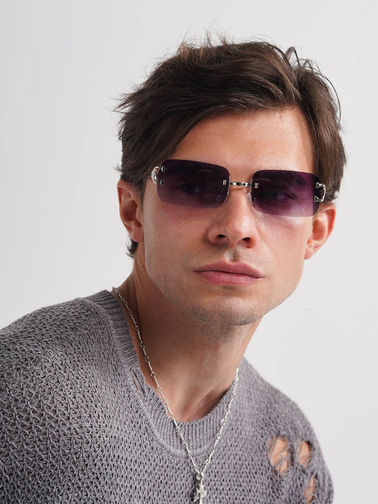Ruiao 2025 Rimless UV400 Sunglasses – Unisex Designer Square Shades