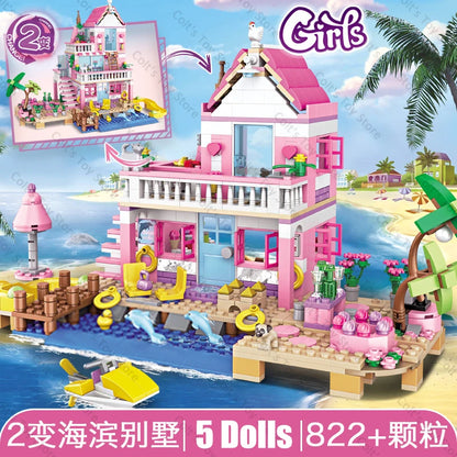 Girls Friendship Tree House Villa Castle Building Blocks