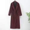 Elegant Burgundy Double-Breasted Coat for Women