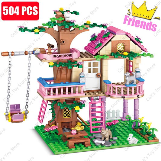 Girls Friendship Tree House Villa Castle Building Blocks