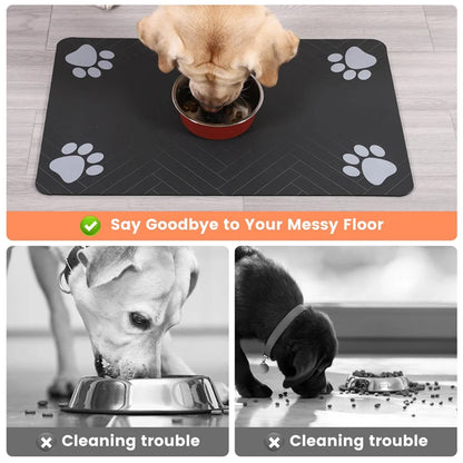 Waterproof Pet Food Mat for Dogs and Cats with Non-Slip Backing