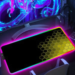 RGB Hexagon Gaming Mouse Pad - Luminous, Anti-Skid Geometric Desk Mat