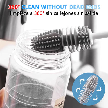 Silicone Baby Bottle Cleaning Brush Long Handle Cup Scrubber for Home Use
