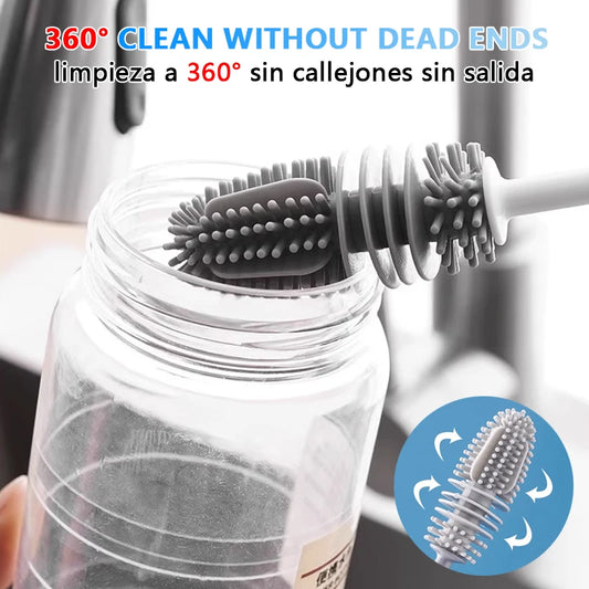Silicone Baby Bottle Cleaning Brush Long Handle Cup Scrubber for Home Use