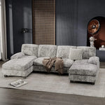 Convertible U-Shaped Modular Sofa Set with Double Chaise