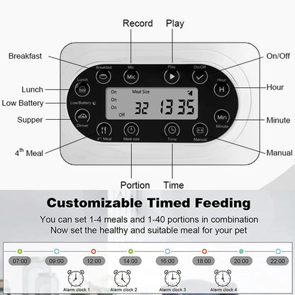 Smart Cat Feeder – Automatic Double Meal Dispenser for Cats & Dogs
