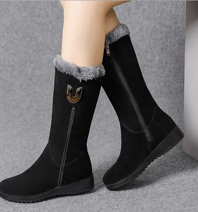 Warm Chelsea High Fur Boots for Women