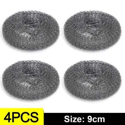 Stainless Steel Dish Scrubber with Handle for Kitchen Rust Removal