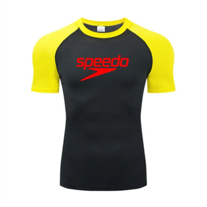 Men's UV Protection Surf Rash Guard Diving Suit Short Sleeve Swimwear