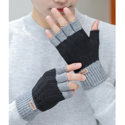Men’s Winter Fingerless Knitted Gloves