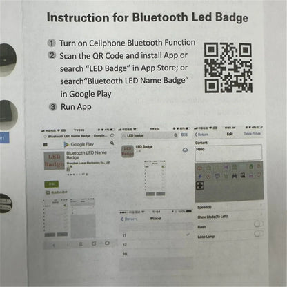 Bluetooth LED Name Badge – Programmable Scrolling Message Display