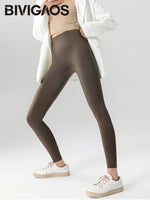 High-Waist Seamless Fleece Warm Leggings for Women