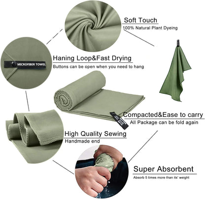 Quick-Dry Microfiber Travel Towel 40x80cm for Gym, Beach, and Camping