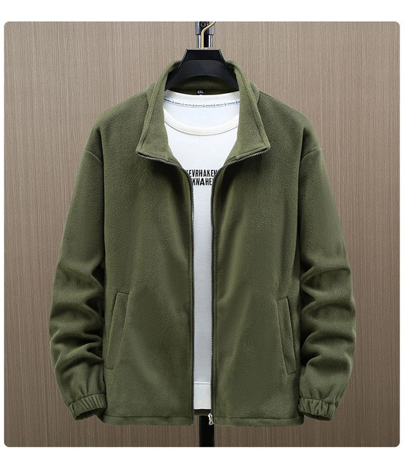 Men's Solid Color Polar Fleece Jacket