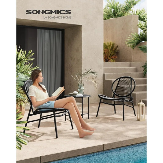 Acapulco Chairs, Side Table, Outdoor Garden Bistro Set