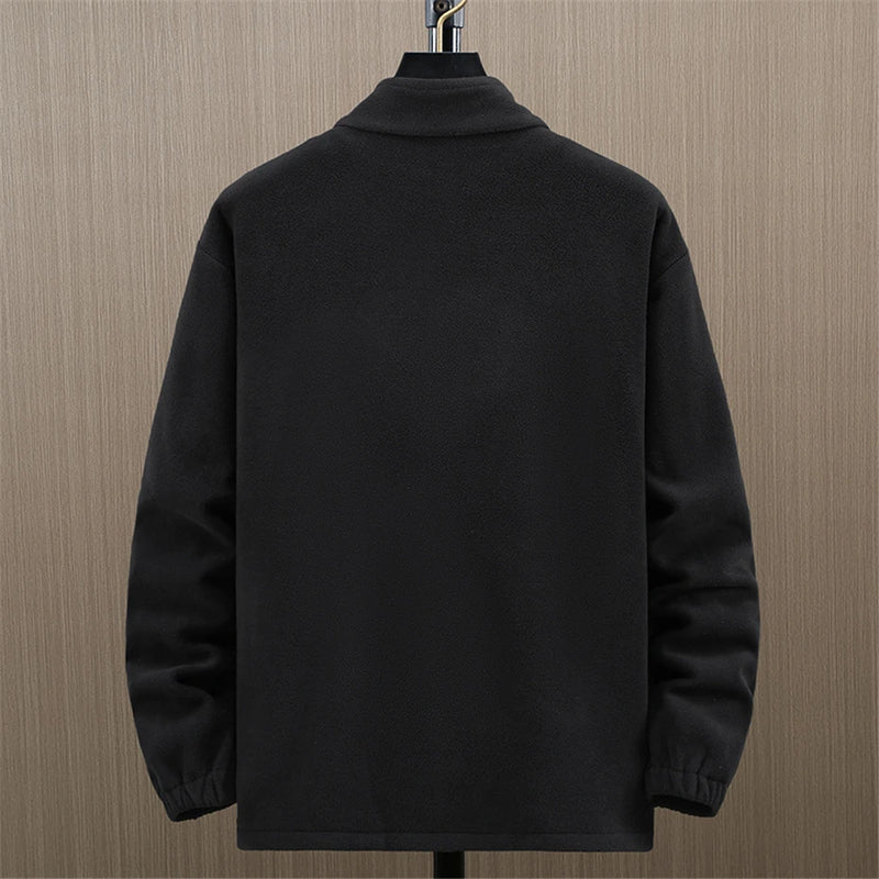 Men's Solid Color Polar Fleece Jacket