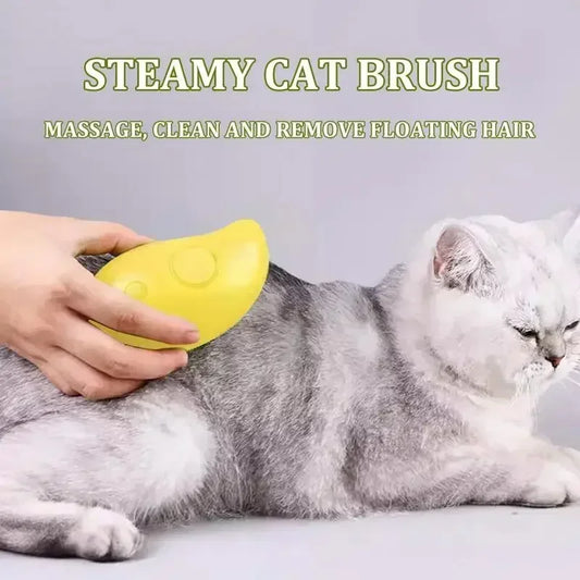 3-in-1 Electric Pet Grooming Brush | Massage, De-Shed & Steam Spray