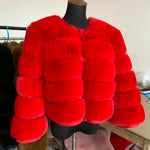 Women's High-Quality Faux Fox Fur Coat