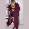 Elegant Burgundy Wool Blend Long Coat for Women