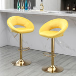 Set of 2 Velvet Adjustable Bar Chairs