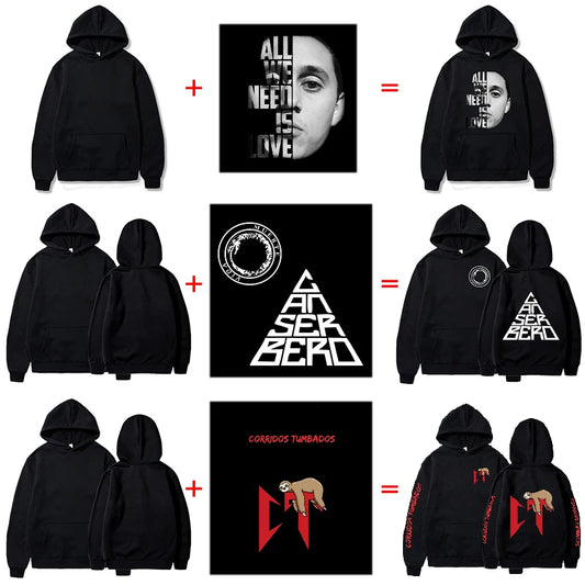 Customized Unisex Printed Hoodie – Loose Fit Streetwear Pullover