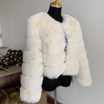 Women's High-Quality Faux Fox Fur Coat