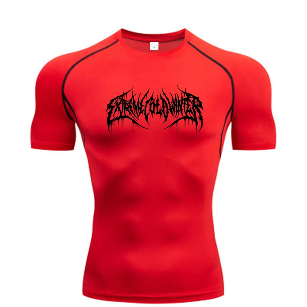 Men’s Summer Compression Short Sleeve Fitness T-Shirt – Quick-Dry Gym Top