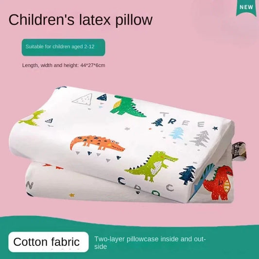 Kids Pure Cotton Latex Pillow with Neck Support for Kindergarten Use