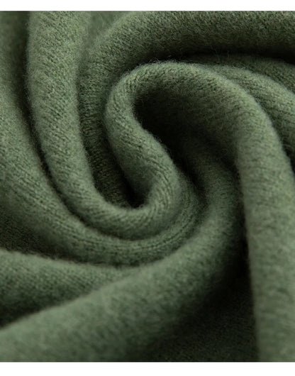 Pure Wool Men's Slim-Fit Round Neck O-Neck Cashmere Sweater