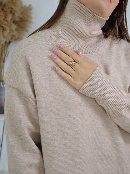 Oversized Turtleneck Sweater for Women