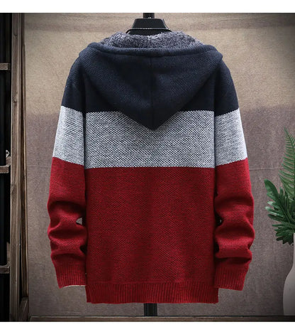 Luxury Men's Hooded Cardigan Sweater - Stylish & Functional