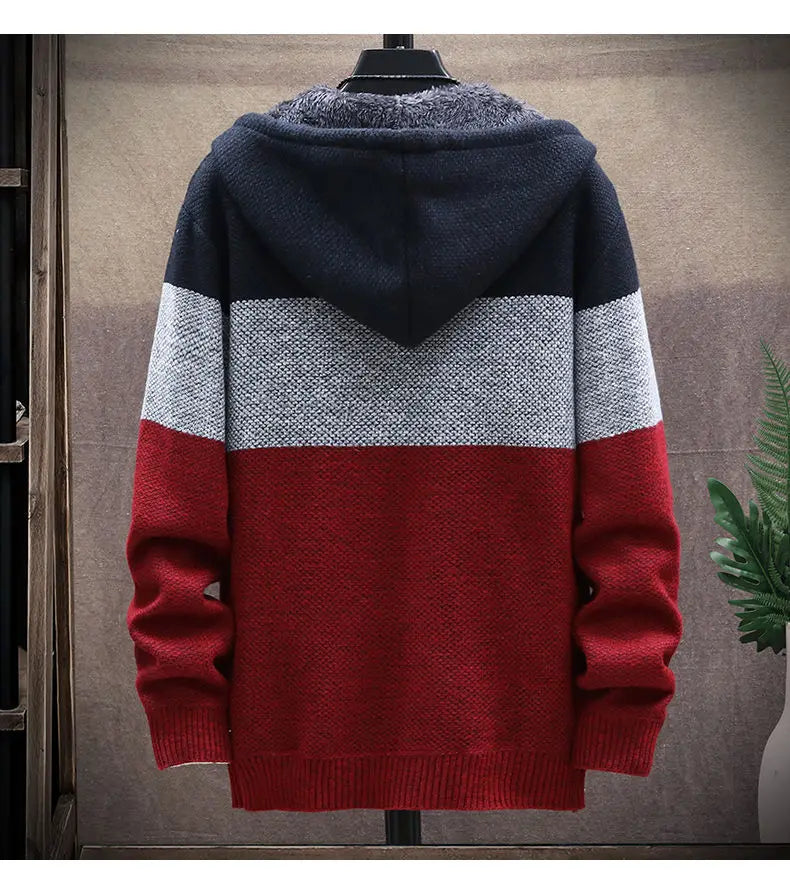 Luxury Men's Hooded Cardigan Sweater - Stylish & Functional