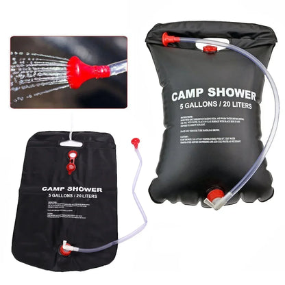 20L Solar Heated Camping Shower Bag for Outdoor Hiking and Travel