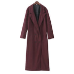 Elegant Burgundy Double-Breasted Coat for Women