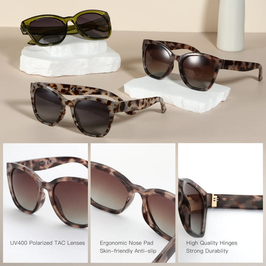 ZENOTTIC Butterfly Cat Eye Sunglasses for Women Polarized UV400 Chunky Frame