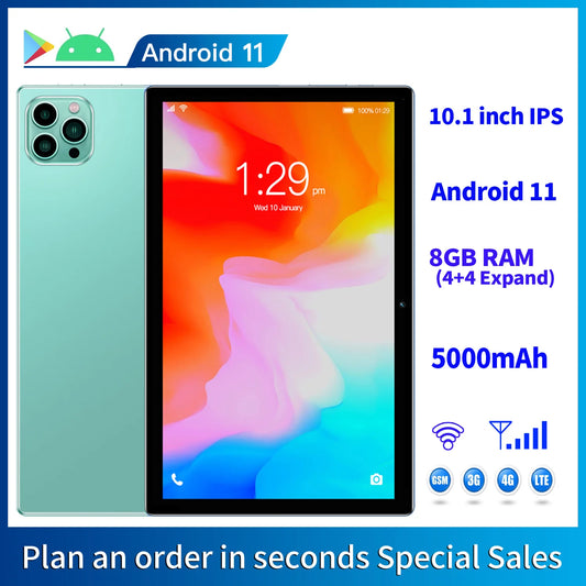 BDF 10.1-Inch Tablet - Android 11, 8GB RAM, 64GB Storage