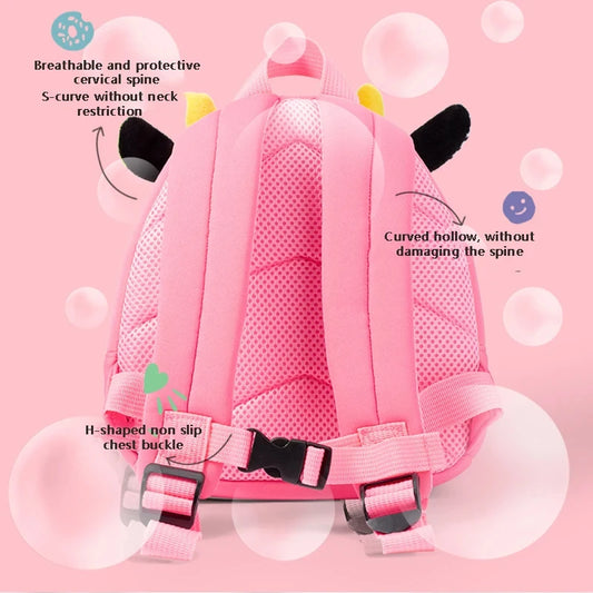 3D Animal Kids School Backpack – Mini Kindergarten Book Bag for Boys & Girls